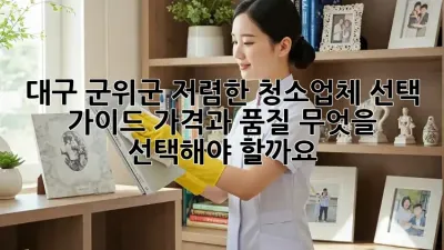 대구 군위군 저렴한 청소업체 선택 가이드: 가격과 품질, 무엇을 선택해야 할까요?