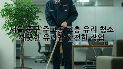 서울 중구 주교동 고층 유리 청소: 깨끗한 유리창, 안전한 작업!